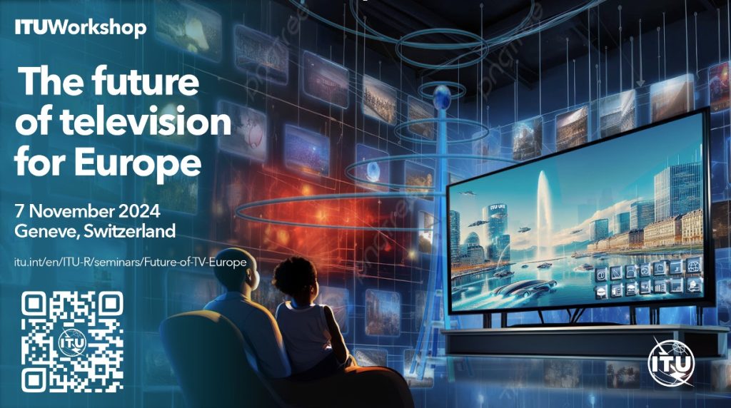 Screenshot of title slide of the future of television for Europe workshop, source, ITU.